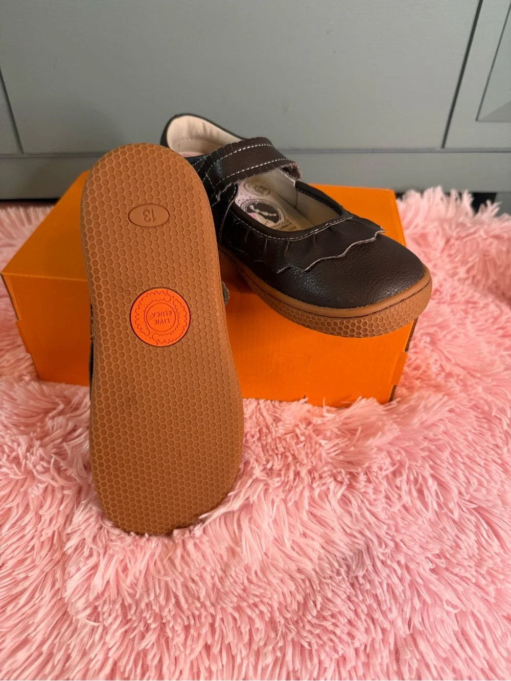 Livie & Luca Girls' Dark Brown Leather Mary Janes